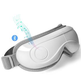 VEVOR Heated Eye Massager Eye Care Device 5 Modes Bluetooth Music 180Â° Foldable (Color: White, Control Type: Push-button)
